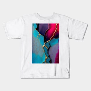 Fuchsia Fissure - Abstract Alcohol Ink Resin Art Kids T-Shirt